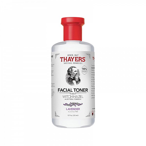 THAYERS Alcohol-Free, Hydrating Lavender Witch Hazel Facial Toner with Aloe Vera Formula, Vegan, Dermatologist Tested and Recommended, 12 Oz